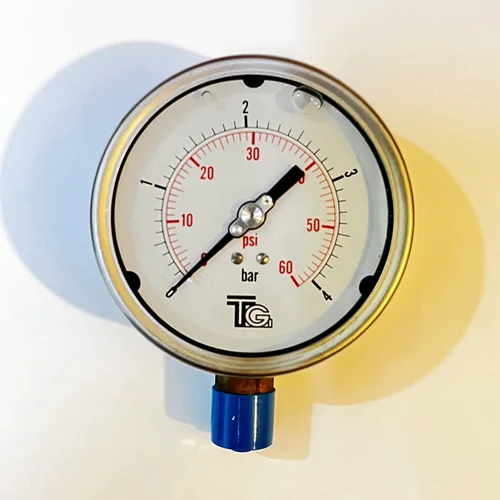 مانومتر فشار TG بدنه استیل (صفر تا 4 بار) روغنی و صفحه 10 سانتی متر