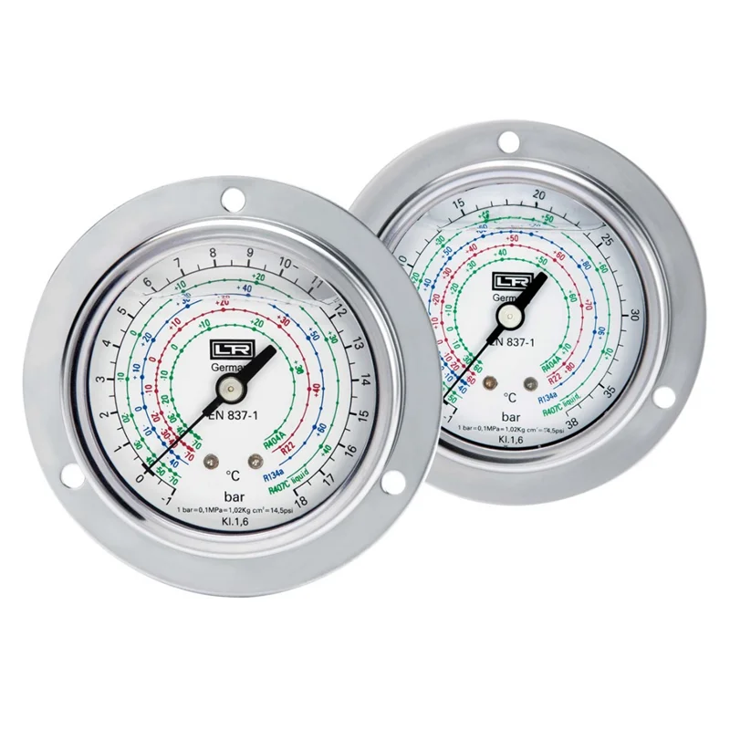 گیج روغنی فشار LR آلمان 260PSI مخصوص گاز R22 و R404 و R134