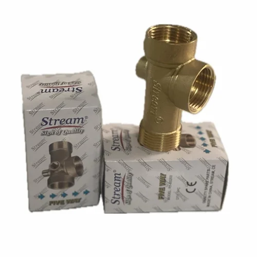 شیر پنج راهی برنجی 200 گرمی و 9 سانتیمتری استریم